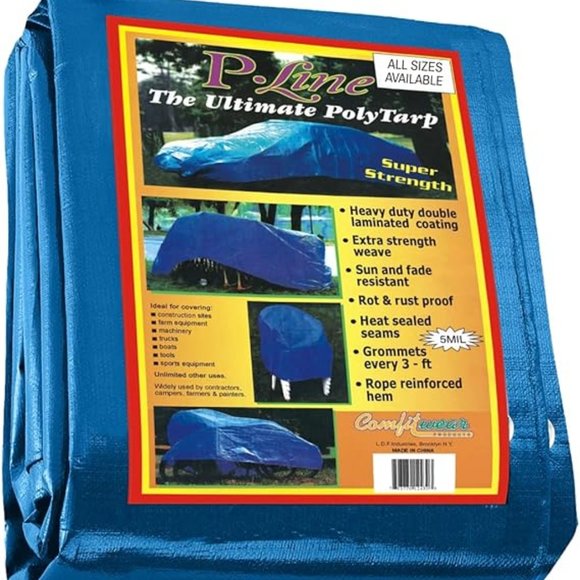 Comfitwear MT-812 8' x 12' Poly Tarp Cover, Waterproof Shelter Camping RV Boat - Picture 1 of 7